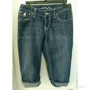 Inc Cuffed Capri Denim Jeans blue sz 486